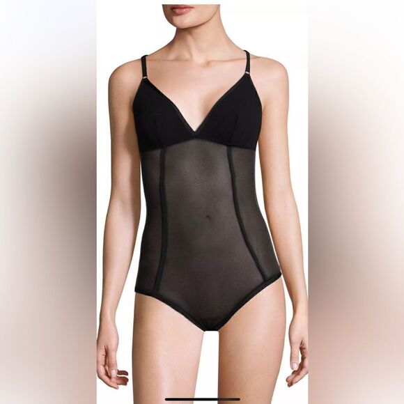 NWT Cosabella Verona Black Mesh Bodysuit - S - Picture 1 of 10